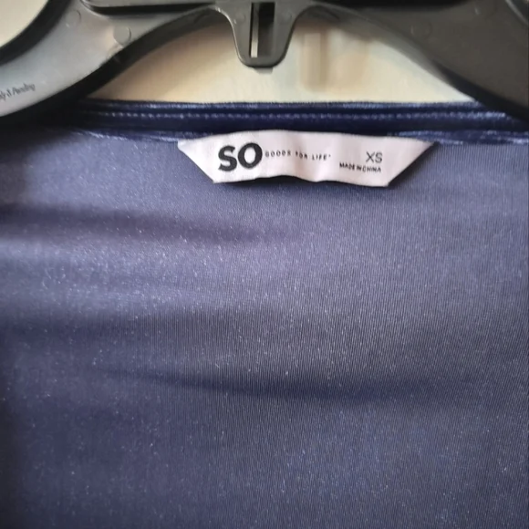 SO bodysuit blue velvet juniors XS NWT - Picture 3 of 6